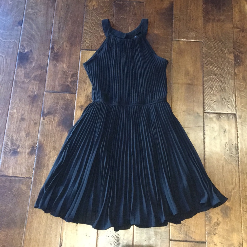 Black high neck dress